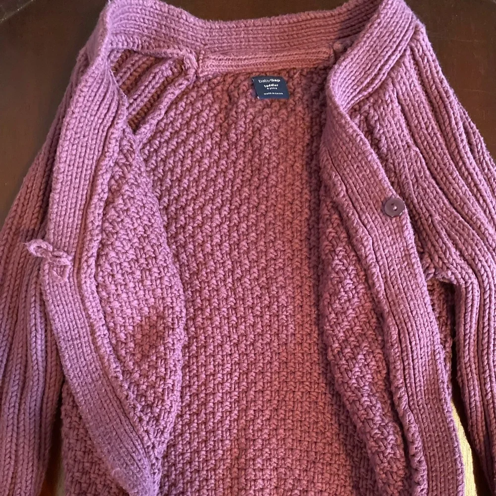 Gap Purple Cardigan Cable Knit Sweater Size 4T